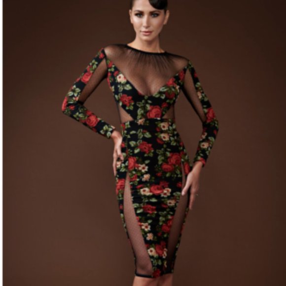 Bao Tranchi Red Rose Dress - Picture 3 of 3